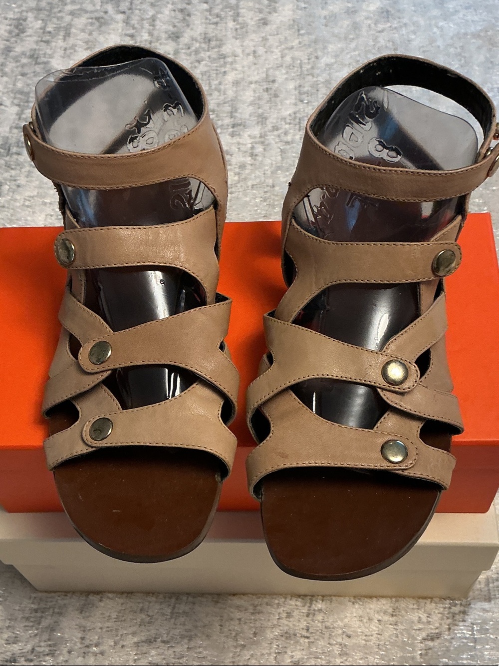 Cynthia Rowley Taupe Multi-Strap Casual Sandals